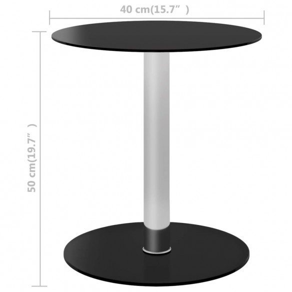 Table basse Noir 40 cm Verre trempé
