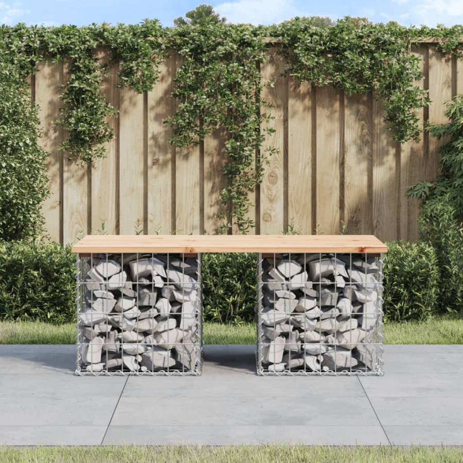 Banc de jardin design de gabion 103x44x42 cm bois massif de pin