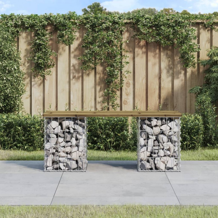 Banc de jardin design gabion 103x31x42 cm bois de pin imprégné