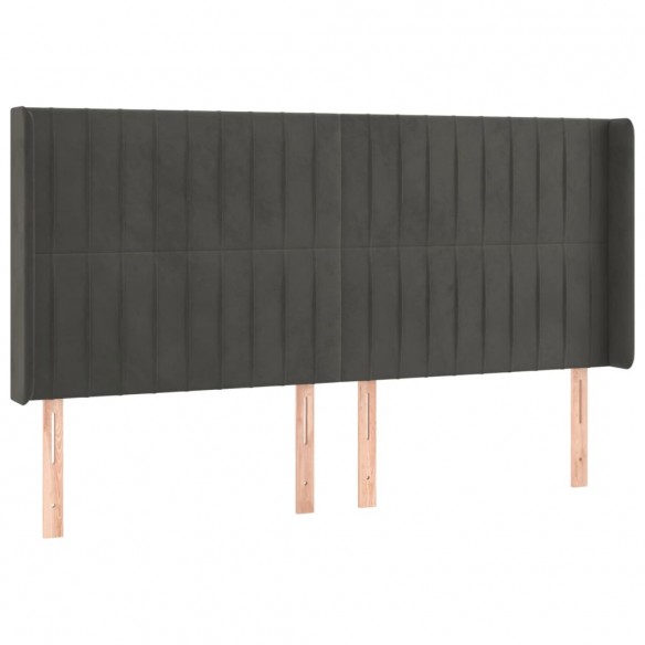 Cadre de lit matelas et LED Gris foncé 160x200 cm