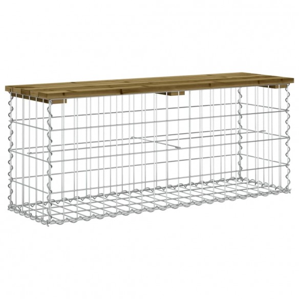 Banc de jardin design gabion 103x31,5x42cm bois de pin imprégné