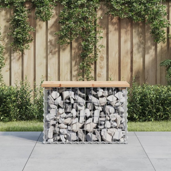 Banc de jardin design de gabion 63x31,5x42cm bois massif de pin