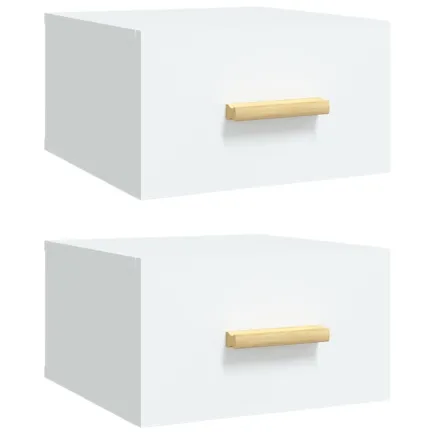 Tables de chevet murales 2 pcs blanc 35x35x20 cm 2