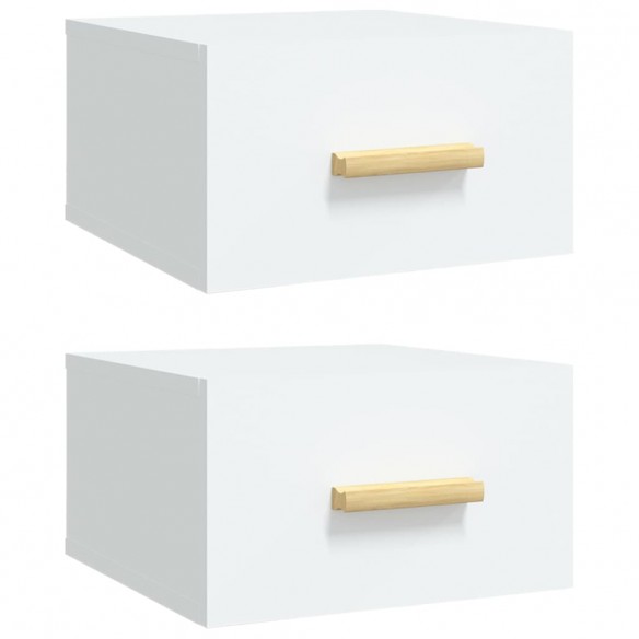 Tables de chevet murales 2 pcs blanc 35x35x20 cm