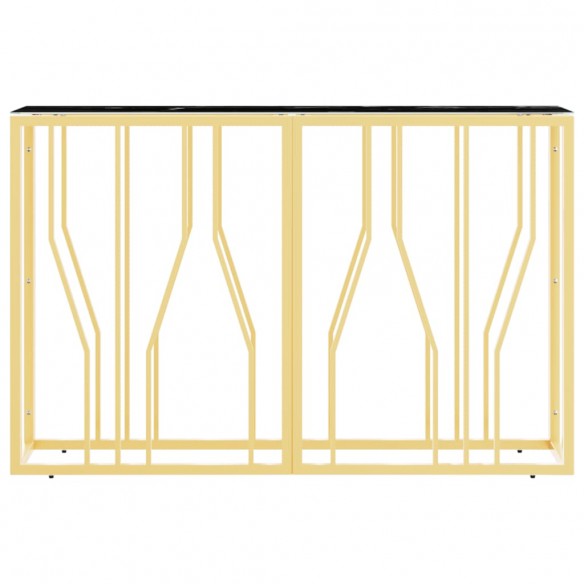 Table console doré 110x30x70 cm acier inoxydable et verre