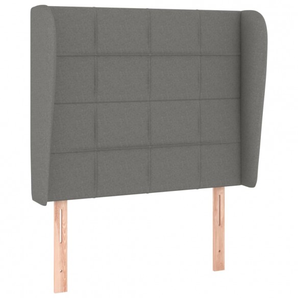 Cadre de lit avec matelas Gris foncé 80x200 cm Tissu