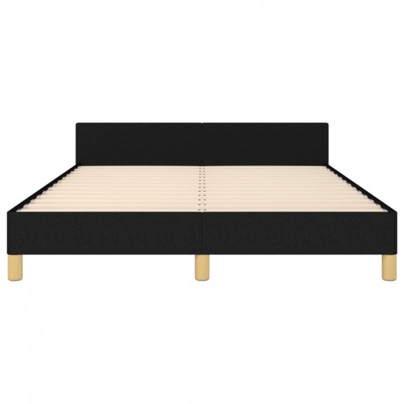 Cadre de lit avec tête de lit Noir 140x190 cm Tissu