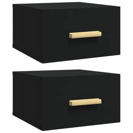 Tables de chevet murales 2 pcs noir 35x35x20 cm 2