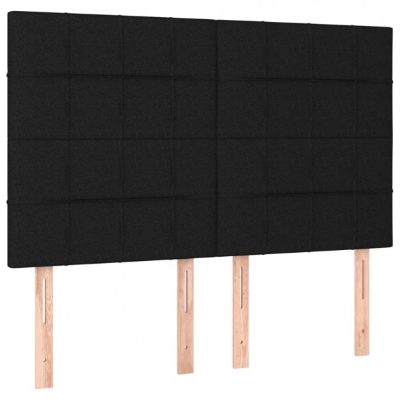 Cadre de lit et matelas et LED Noir 140x200 cm Tissu