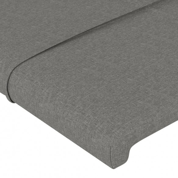 Cadre de lit avec tête de lit Gris foncé 90x200 cm Tissu