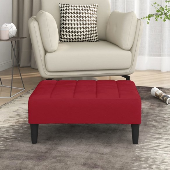 Repose-pied Rouge bordeaux 78x56x32 cm Velours