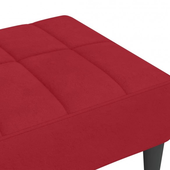 Repose-pied Rouge bordeaux 78x56x32 cm Velours