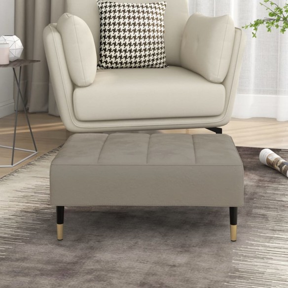 Repose-pied Gris clair 78x56x32 cm Velours