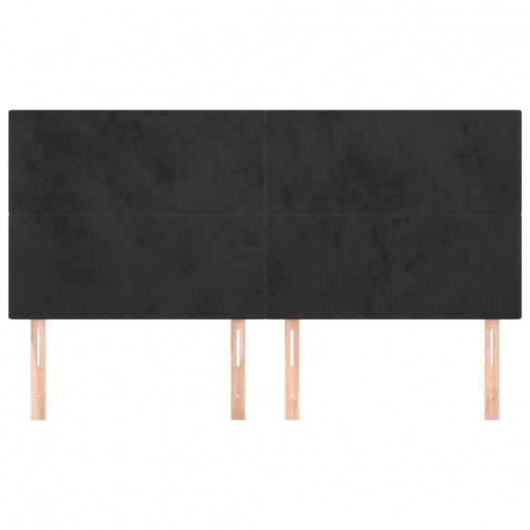 Têtes de lit 4 pcs Noir 100x5x78/88 cm Velours