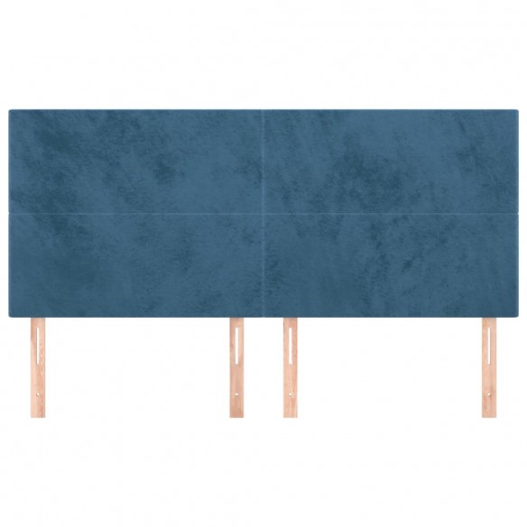 Têtes de lit 4 pcs Bleu foncé 100x5x78/88 cm Velours