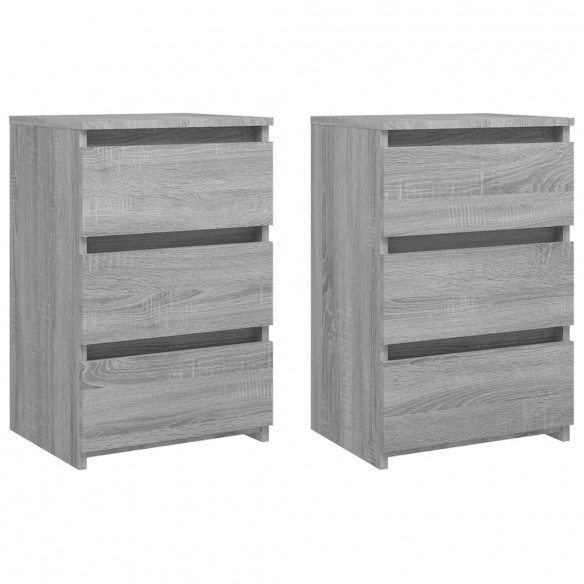 Tables de chevet 2 pcs Sonoma gris 40x35x62,5cm Bois ingénierie