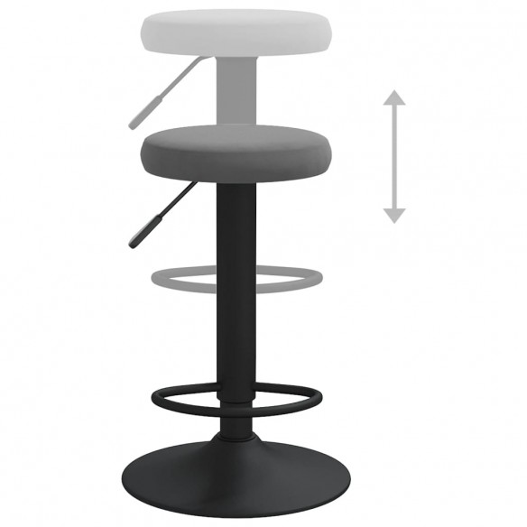 Tabourets de bar lot de 2 gris foncé velours