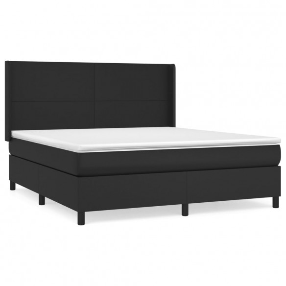 Cadre de lit avec matelas Noir 180x200 cm Similicuir