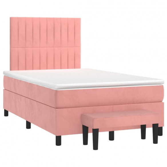 Sommier à lattes de lit avec matelas Rose 120x200 cm Velours