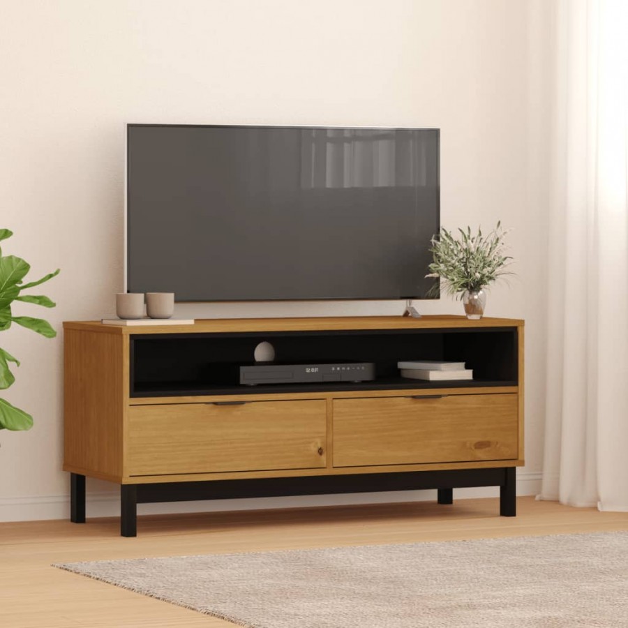 Meuble TV FLAM 110x40x50 cm bois massif de pin