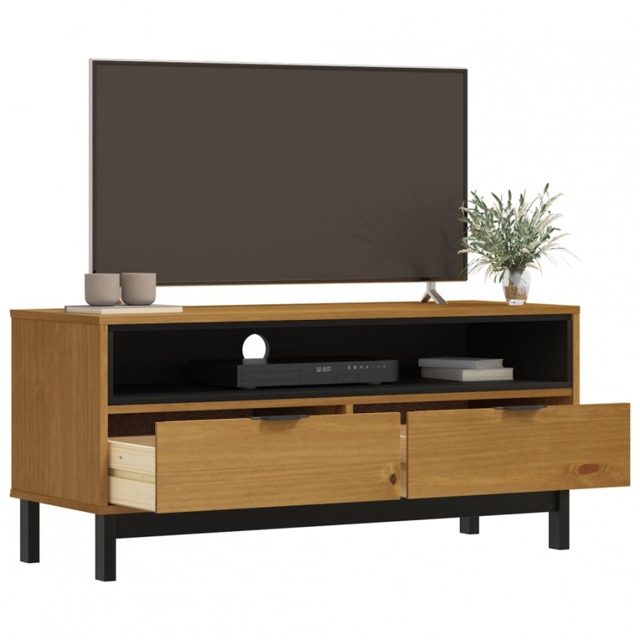 Meuble TV FLAM 110x40x50 cm bois massif de pin Meuble TV FLAM 110x40x50 cm bois massif de pin