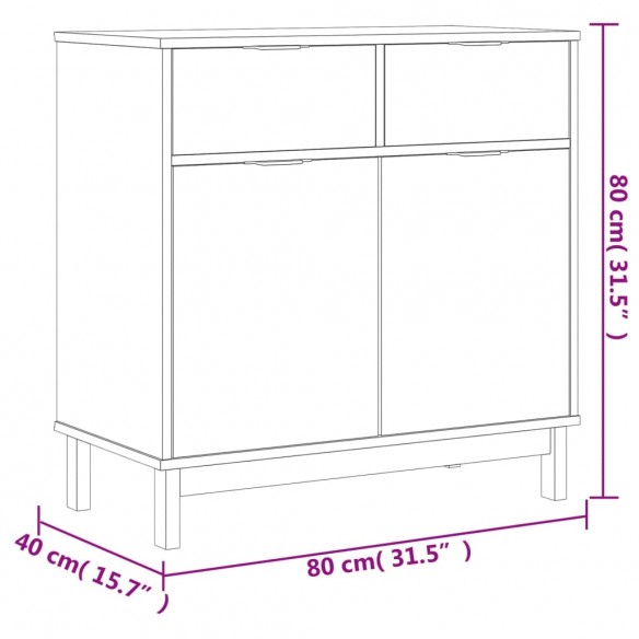 Buffet FLAM 80x40x80 cm bois massif de pin