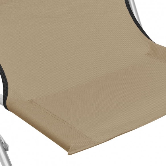 Chaises de plage pliables 2 pcs Taupe Tissu