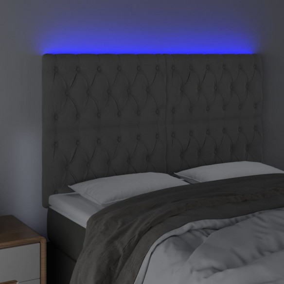 Tête de lit à LED Gris foncé 160x7x118/128 cm Velours