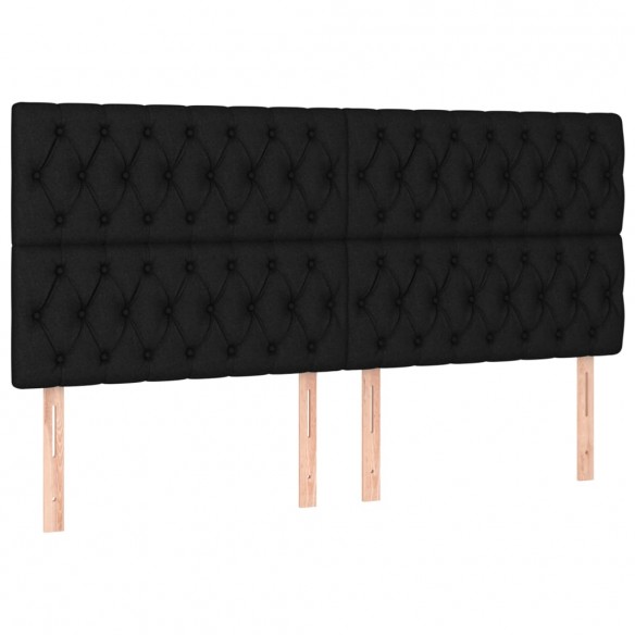 Cadre de lit et matelas et LED Noir 200x200 cm Tissu