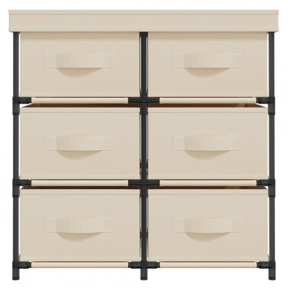 Armoire de rangement avec 6 tiroirs 55x29x55 cm Crème Acier