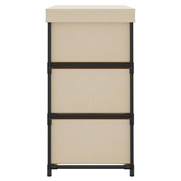 Armoire de rangement avec 6 tiroirs 55x29x55 cm Crème Acier