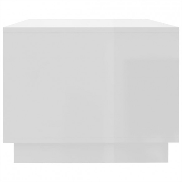 Table basse Blanc brillant 102x55x43 cm Aggloméré
