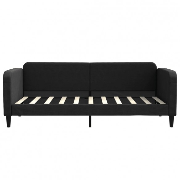 Lit de repos noir 90x190 cm tissu