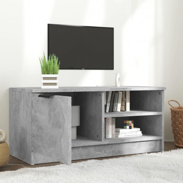 Meuble TV Gris béton 80x35x36,5 cm Bois d'ingénierie