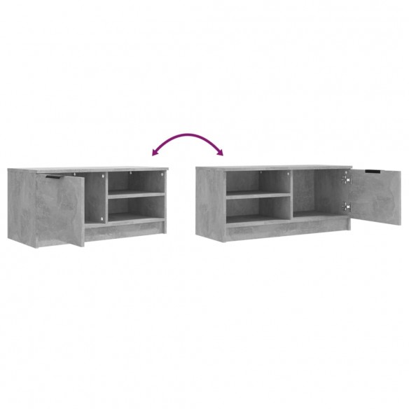 Meuble TV Gris béton 80x35x36,5 cm Bois d'ingénierie