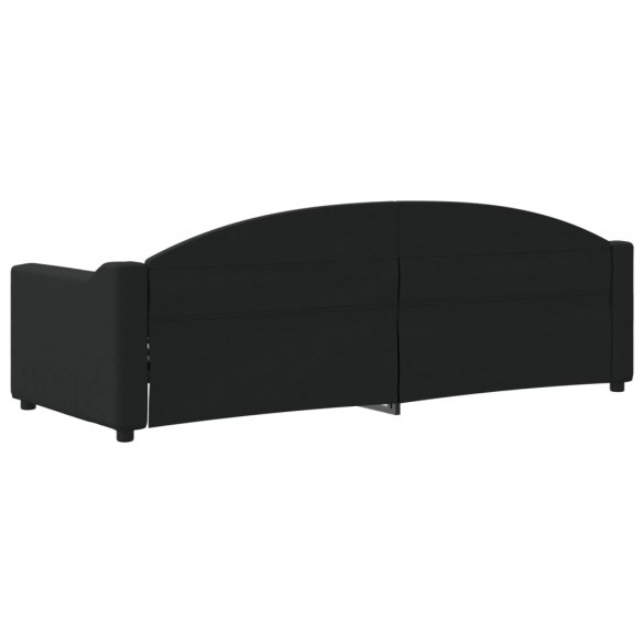 Lit de repos noir 80x200 cm tissu