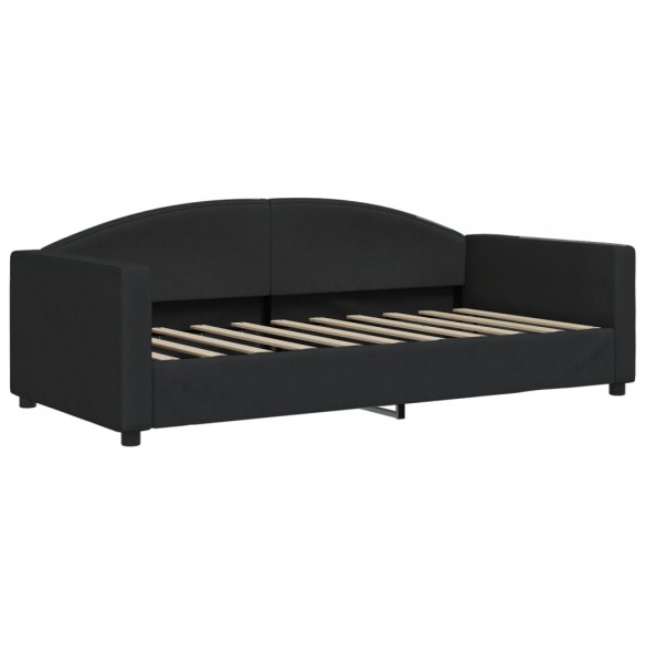 Lit de repos noir 90x190 cm tissu