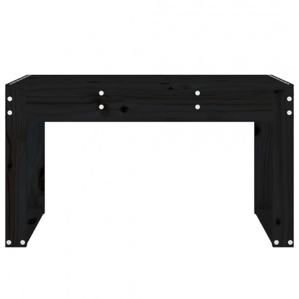 Banc de jardin noir 80x38x45 cm bois massif de pin