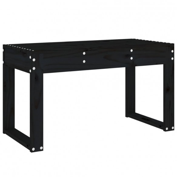 Banc de jardin noir 80x38x45 cm bois massif de pin