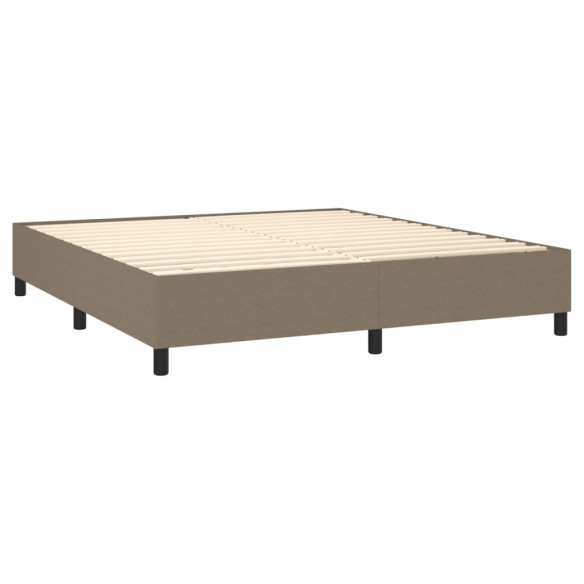 Cadre de lit avec matelas Taupe 180x200 cm Tissu