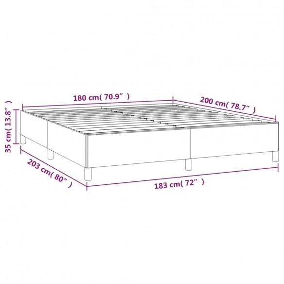 Cadre de lit avec matelas Taupe 180x200 cm Tissu