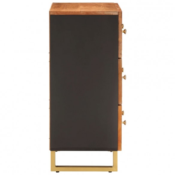 Armoire latérale marron et noir 60x33,5x75 cm bois de manguier