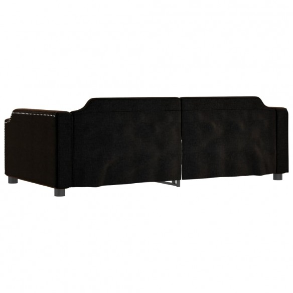 Lit de repos noir 100x200 cm tissu