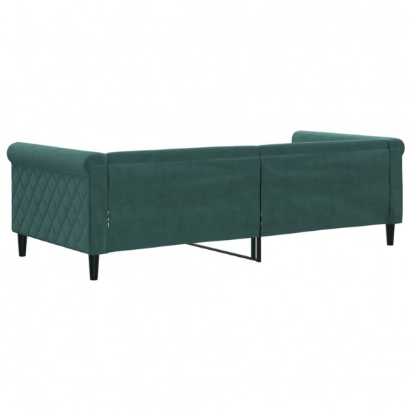 Lit de repos vert foncé 90x200 cm velours