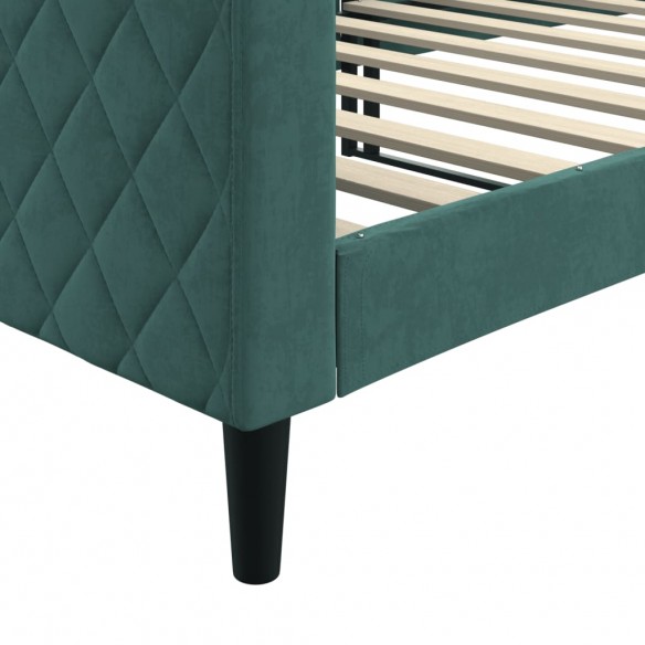 Lit de repos vert foncé 90x200 cm velours