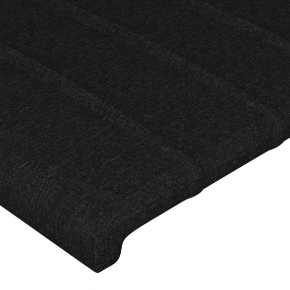 Tête de lit avec oreilles Noir 163x23x118/128 cm Tissu