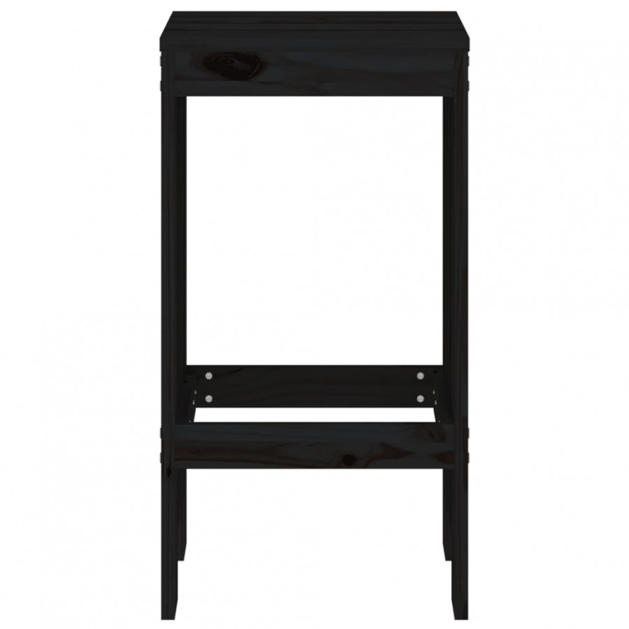 Tabourets de bar 2 pcs noir 40x36x75 cm bois massif de pin