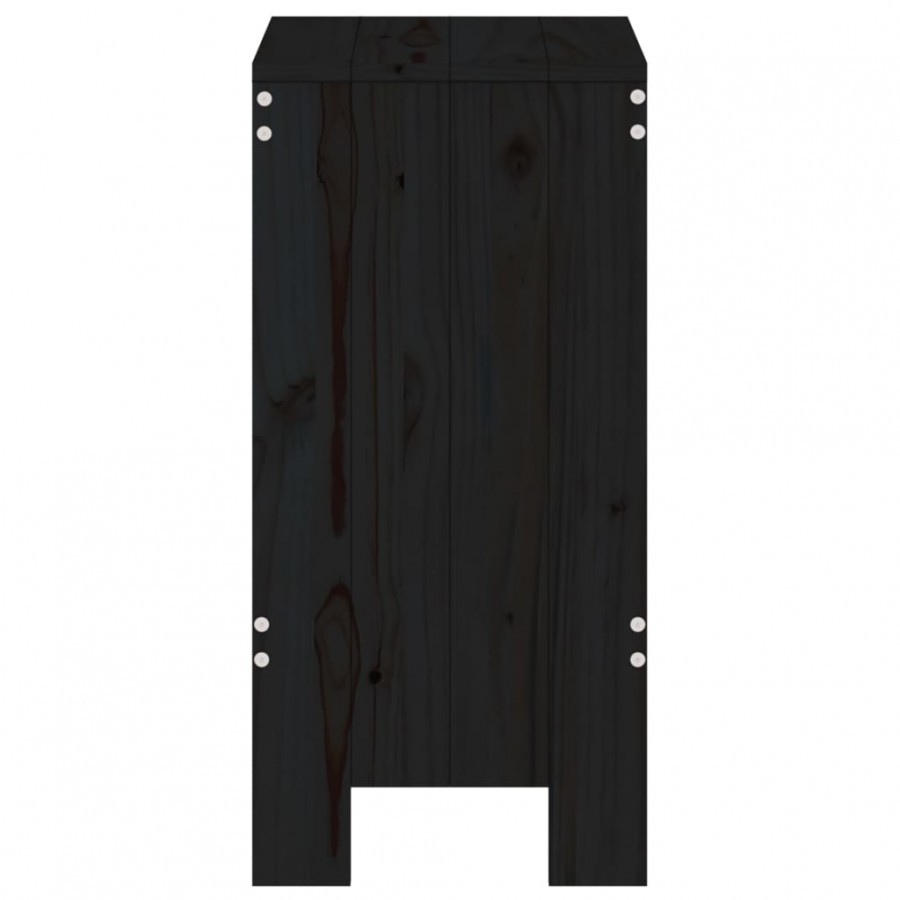 Tabourets de bar 2 pcs noir 40x36x75 cm bois massif de pin