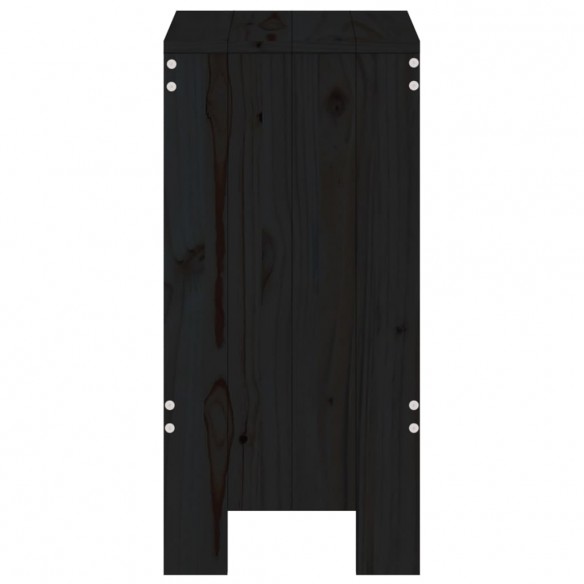 Tabourets de bar 2 pcs noir 40x36x75 cm bois massif de pin