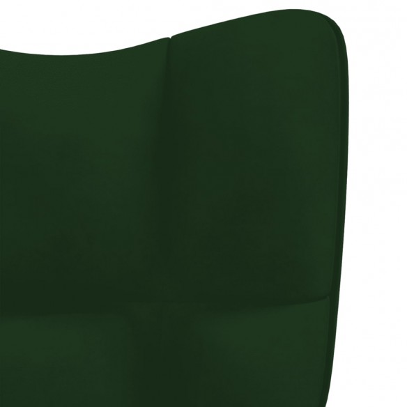 Chaise de relaxation avec repose-pied Vert foncé Velours